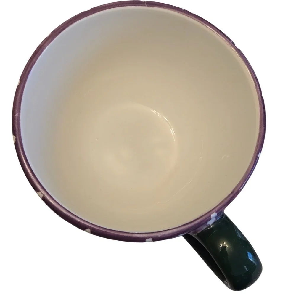 Crate‎ & Barrel Floral Soup Bowls Set 4 Green Cottagecore Stoneware
